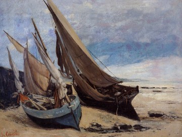 ドーヴィル海岸の漁船 写実主義 ギュスターヴ・クールベ Oil Paintings